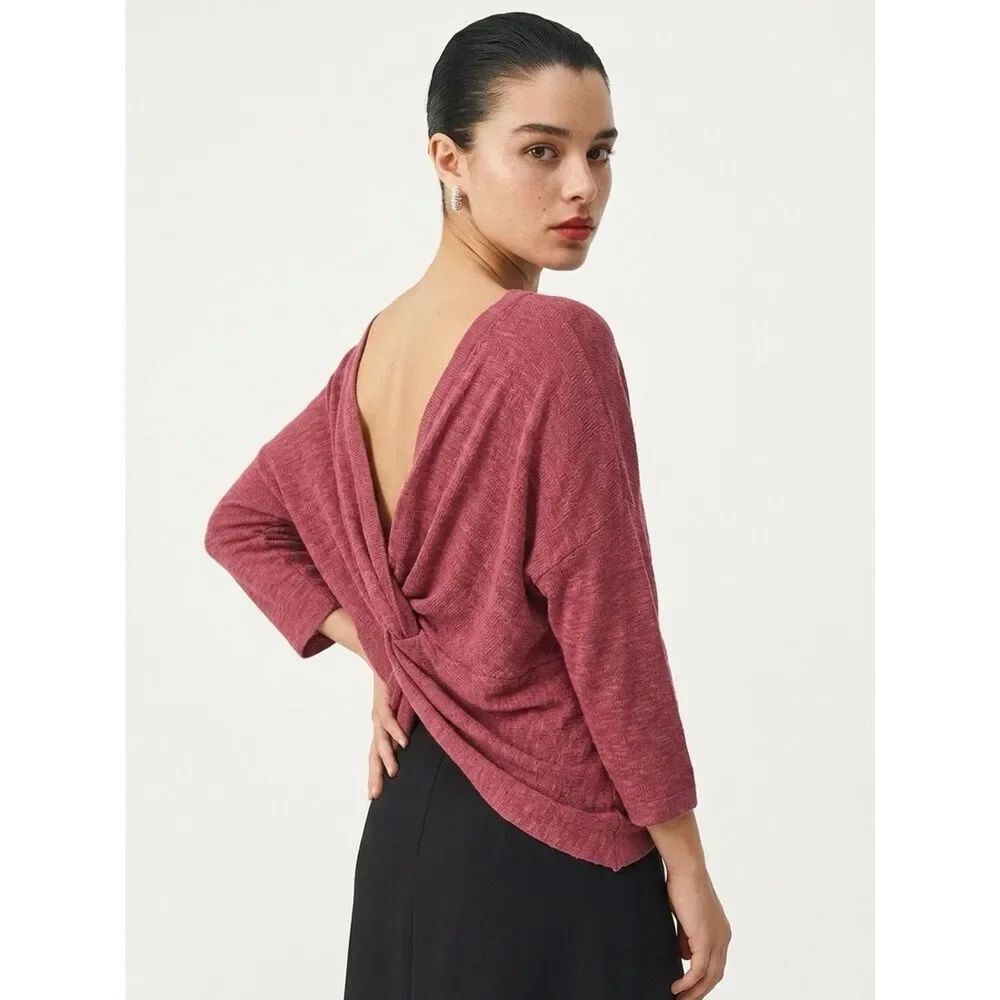 EXPRESS | Twist Back Lightweight Sweater Red NEW Women’s Size Large